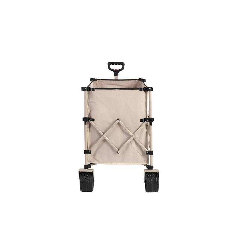 220lbs Weight Capacity Heavy Duty 300L Folding Utility Foldable Extended Wagon with All-Terrain Beach Wheels & Drink Holders