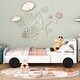 preview thumbnail 2 of 8, Full Size Car-Themed Platform Bed with Rolling Wheels and Side Rails for Safe and Stylish Sleep
