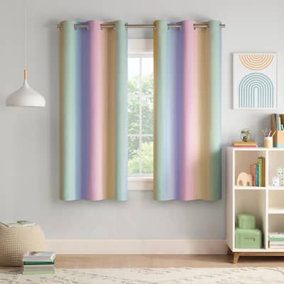 Eclipse Kids Rainbow Ombre 100% Blackout Curtain Panel - Bed Bath ...