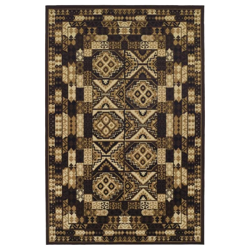 Geometric Tile Traditional Indoor Runner or Area Rug by Superior