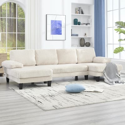 4-Seat U-Shaped Sectional Sofa with Double Chaise
