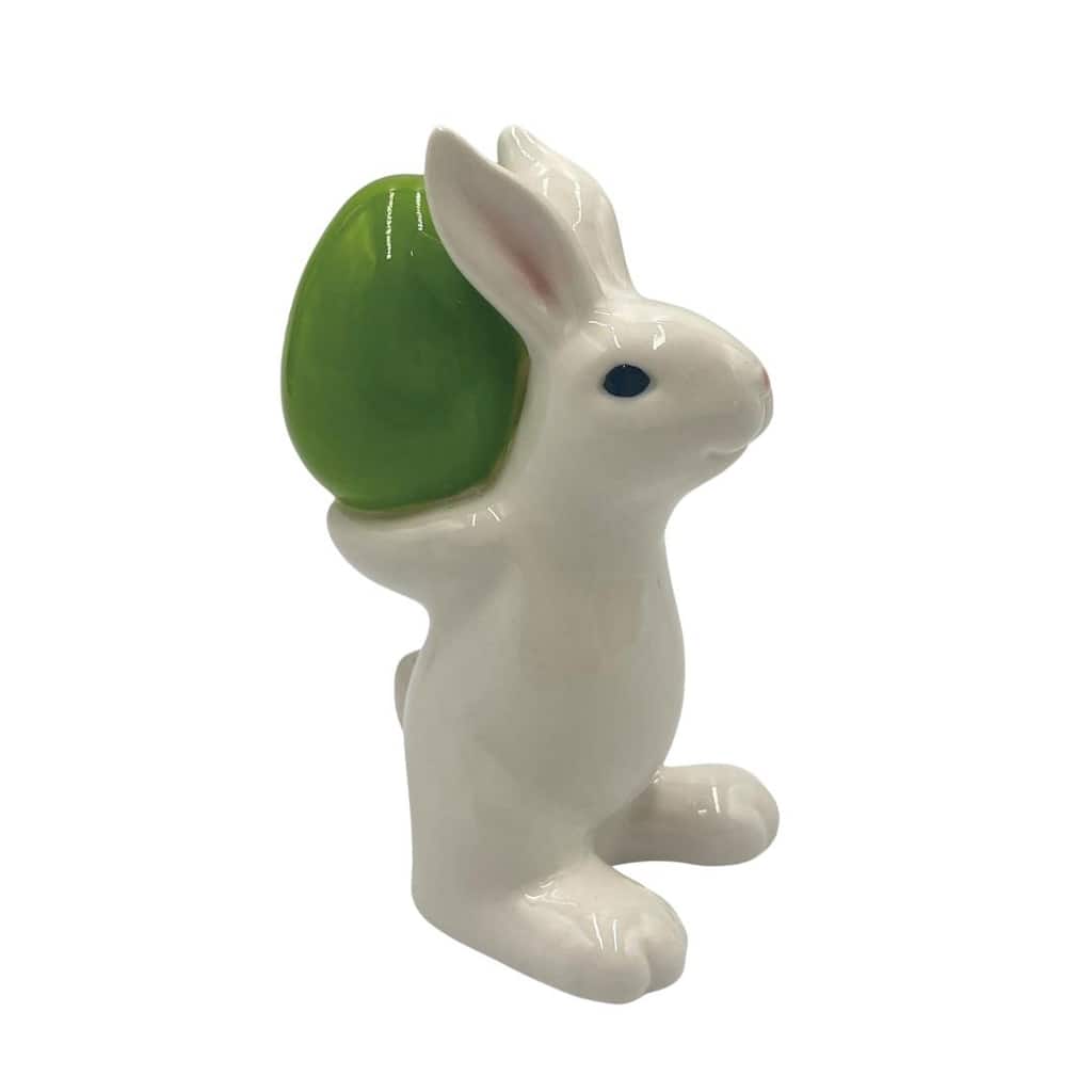 Transpac Ceramic Easter Bunny w/Cabbage Figurines Home Decorations Easter