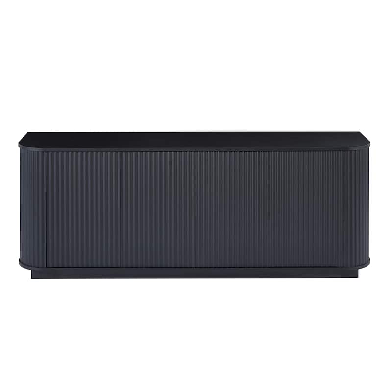 Sideboard Storage Cabinet TV Stand with wave pattern Buffet Cabinet Wooden Vertical Striped Cabinet, 64"W x 15"D x 24"H
