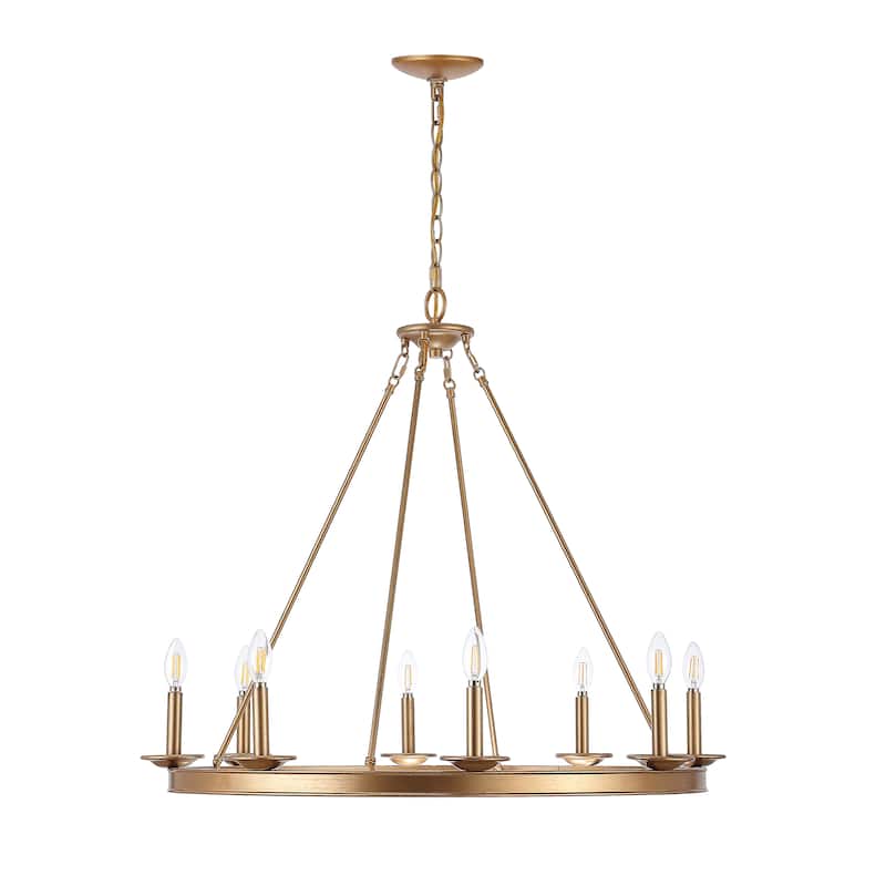 SAFAVIEH Sylvania Round 8-Light Chandelier - 34" x 34" x 33.5-105.5"