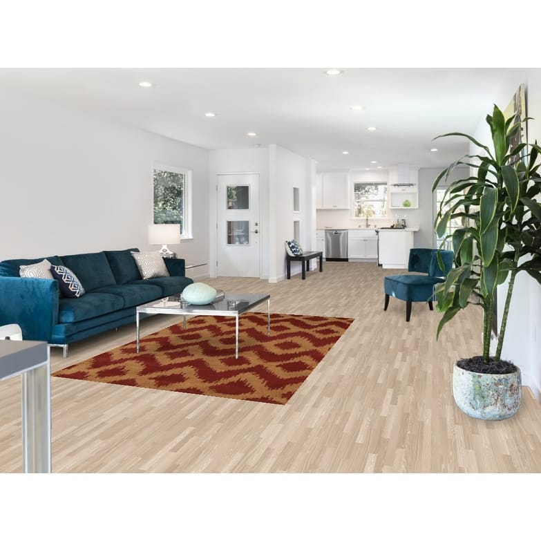 Hand Knotted Oriental 100% Wool Carpet Modern All-Over Yellow & Gold Gabbeh Area Rug - 7' 9'' X 5' 0''