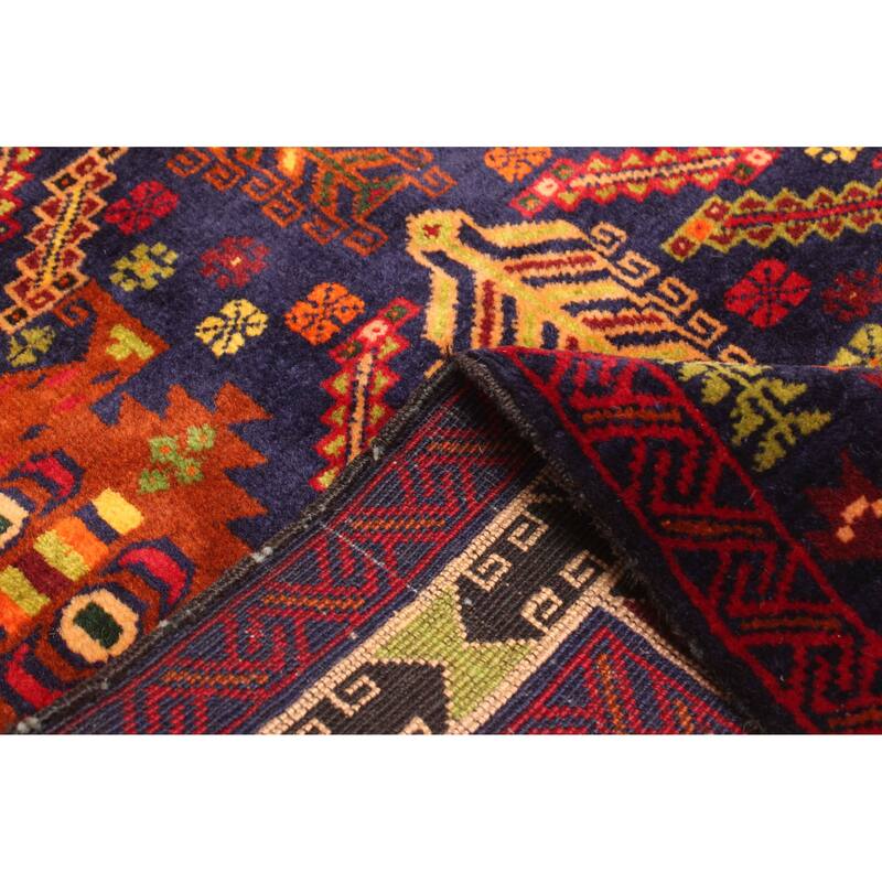 ECARPETGALLERY Hand-knotted Teimani Dark Navy Wool Rug - 2'10 x 3'10