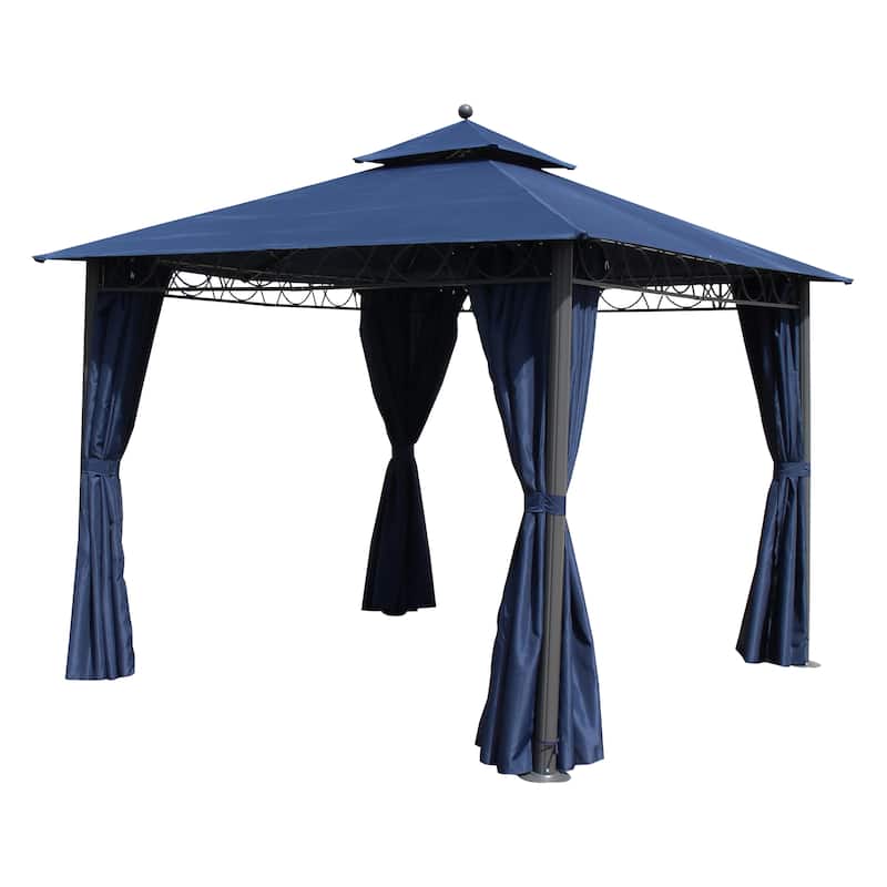 St. Kitts 10-foot Double-vented Canopy Gazebo - Navy Blue