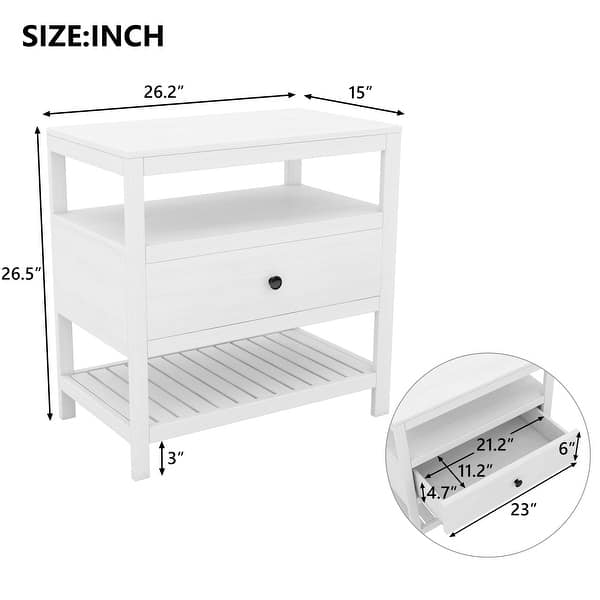 Wooden Nightstand with Drawers and 2 Shelves Bed Bath & Beyond 34476129