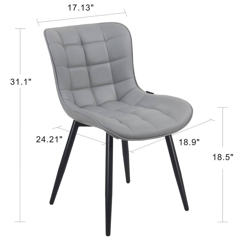 Modern Kitchen Dining Chairs, PU Leather Upholstered, Set of 2