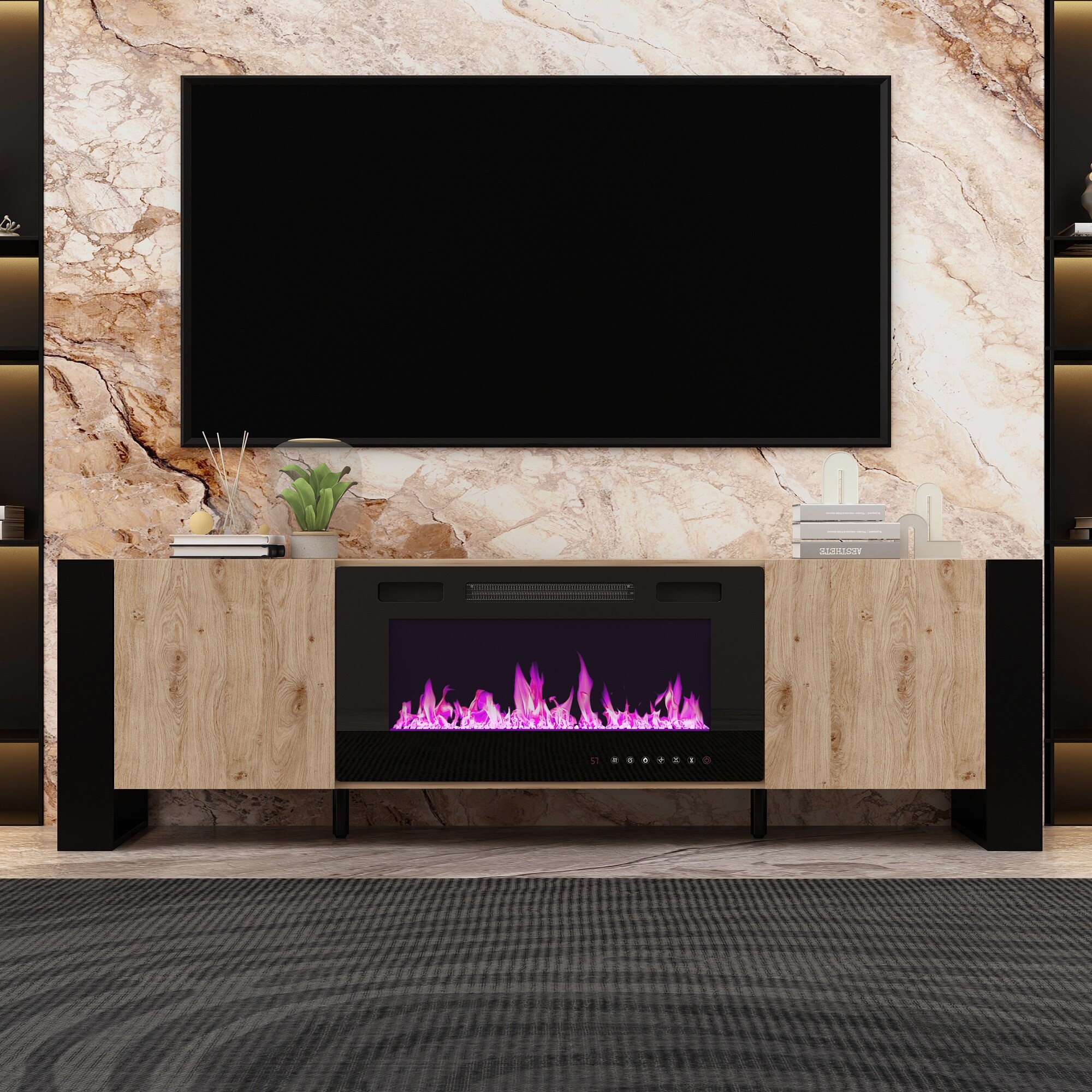 Fireplace tv stand sales combo