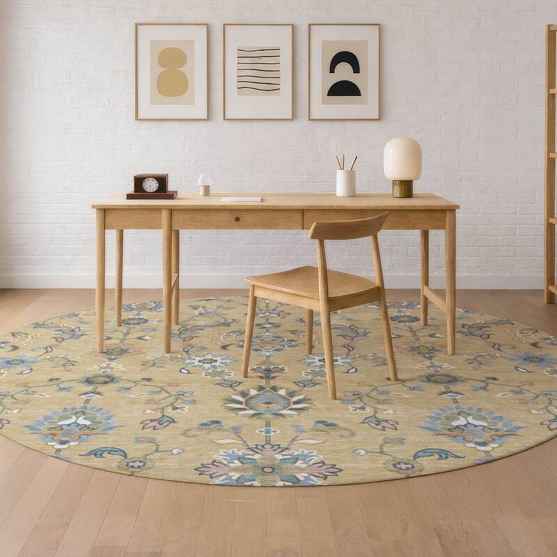 Machine Washable Indoor/ Outdoor Traditional Basalt Chantille Rug