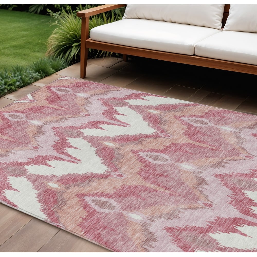 HomeRoots Ikat Transitional Rectangle Outdoor Rug