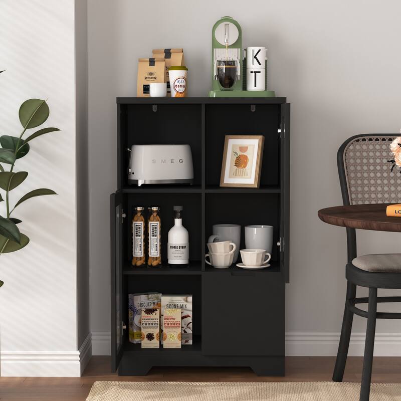 Modern Living Room Storage Cabinet with Doors and Shelves/Drawers,4 Colors