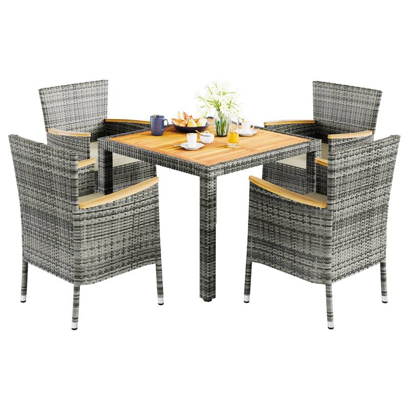 Futzca Outdoor Patio Dining Set with Table and Chairs, 5 Or 7 Pieces - N/A