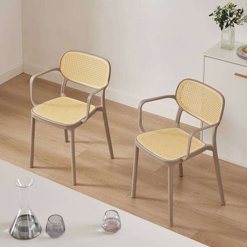 Art Leon Set of 2 Modern Stackable Indoor or Outdoor Dining Chair