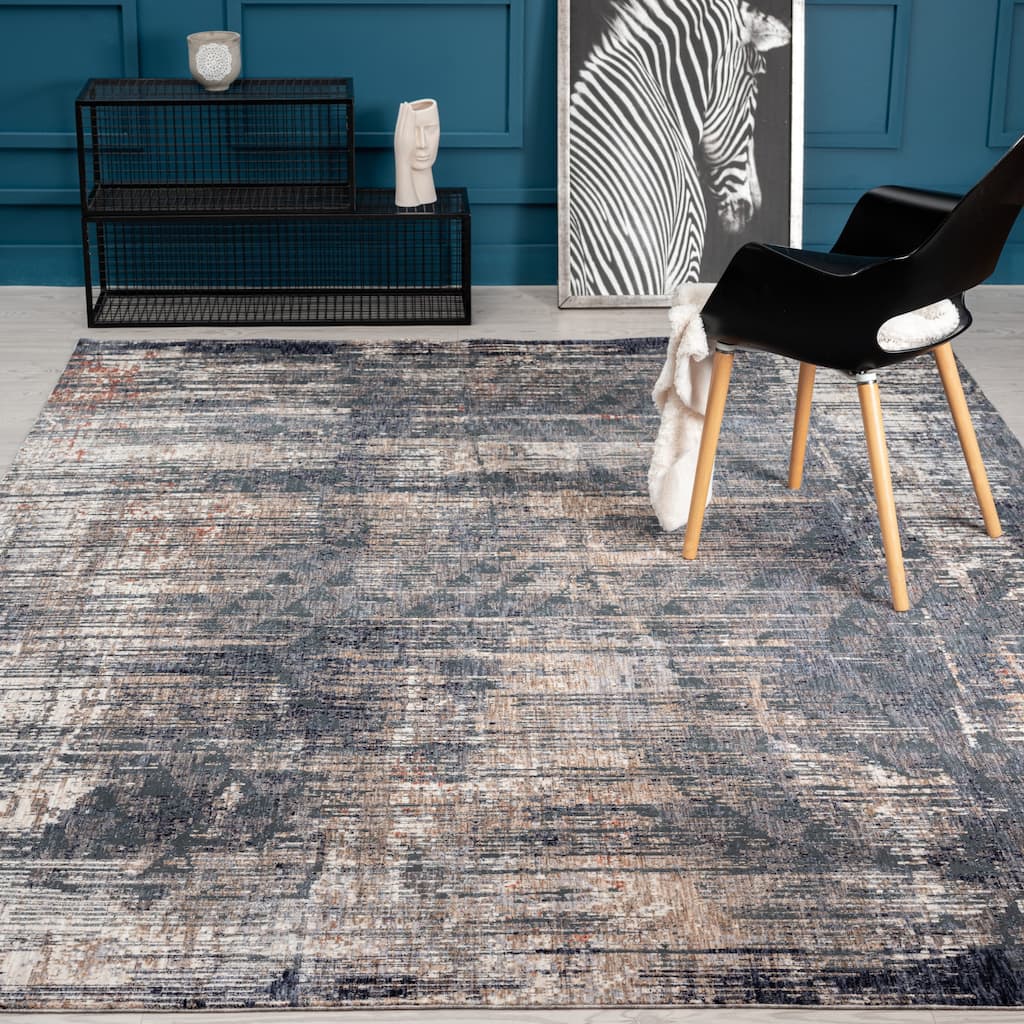 Midnight Abstract Area Rug