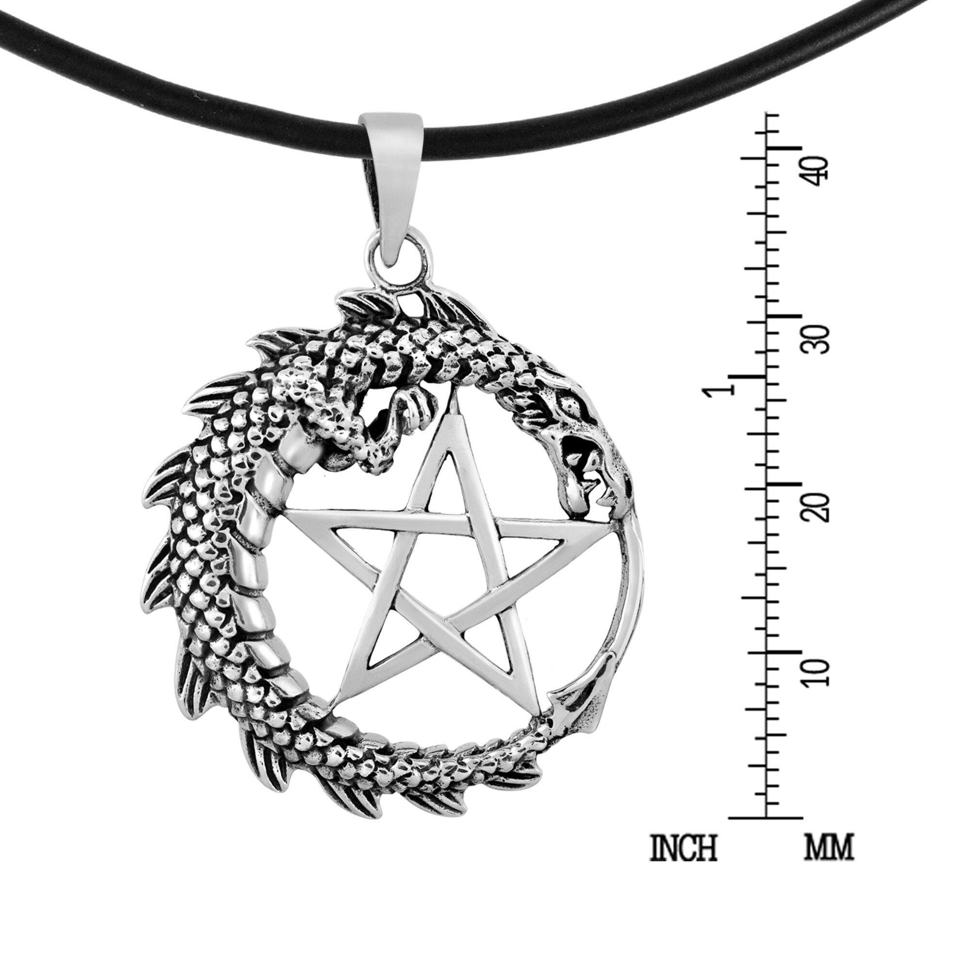 Shop Handmade Mystical Dragon And Pentacle Star Round Sterling Silver Pendant Rubber Necklace Thailand On Sale Overstock 31693527,Simple Artwork Peaceful Paintings Easy