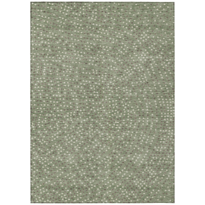 Machine Washable Indoor/ Outdoor Modern Dotty Chantille Rug