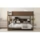 preview thumbnail 5 of 15, Brown Queen over Queen Size Solid Wood Bunk Bed with Storage Cabinets and USB Ports