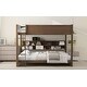 preview thumbnail 5 of 28, Queen Over Queen Bunk Bed with Storage Cabinets and USB Ports, Antique Wood Color