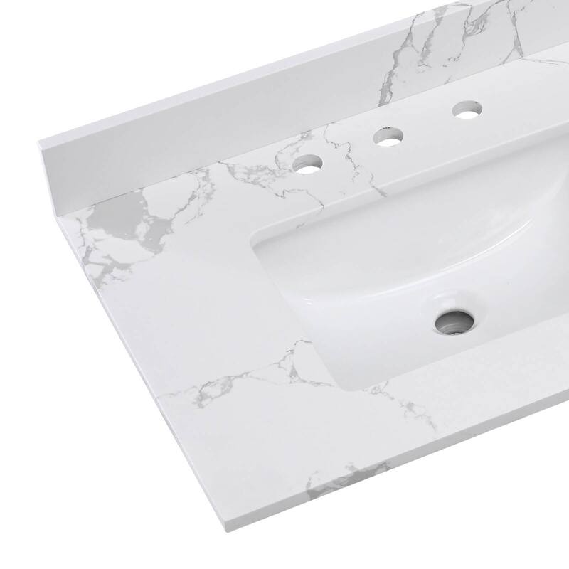 Whisperlace Engineered Marble Bathroom Vanity Top with Sink