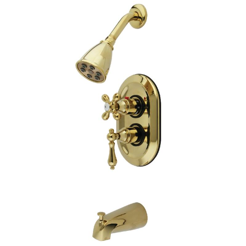 Kingston Brass Tub and Shower Trim Package with 1.8 GPM Multi Function - Polished Brass