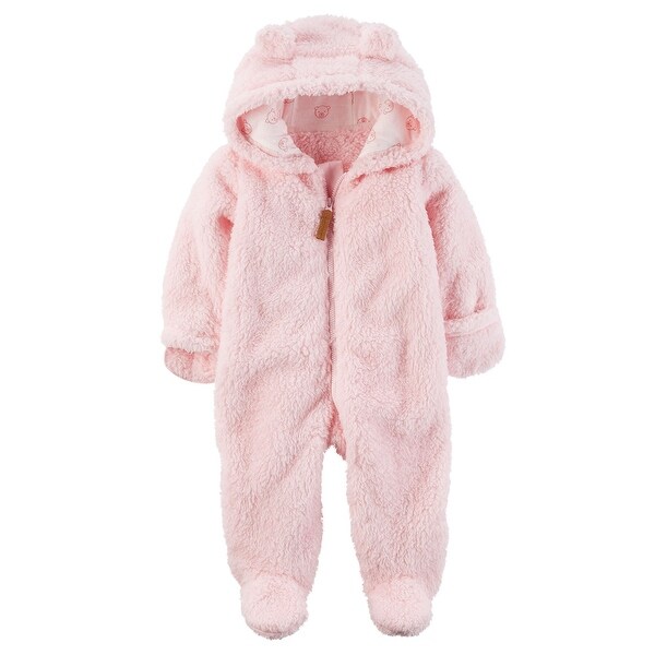 carter's baby hooded sherpa pram sleep & play