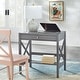 preview thumbnail 9 of 18, Simple Living X-Frame Farmhouse Wood Desk Charcoal Gray