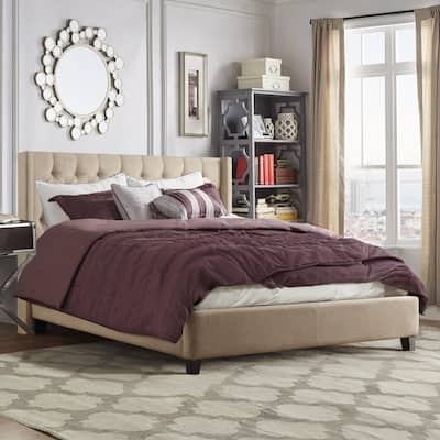 Detmold Wingback Button Tufted Queen Bed