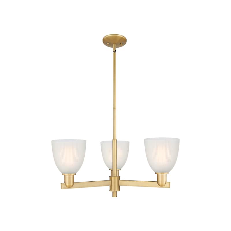 Innovations Lighting Endless Possibilities Arcadia - Castile - 3 Light 28" Stem Hung Chandelier - Brushed Brass/White