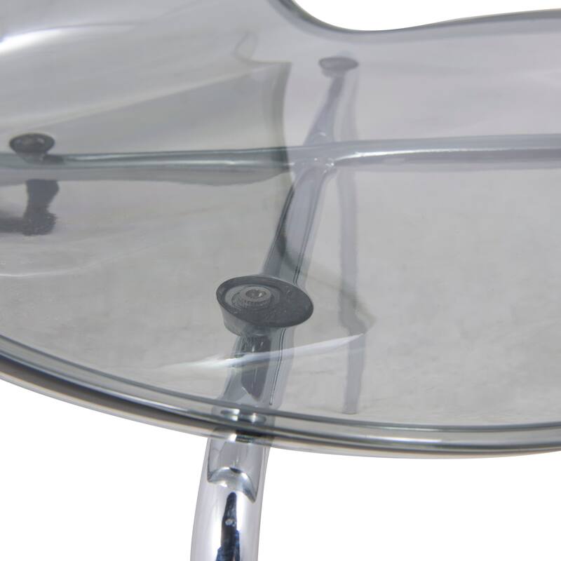 5-Piece Dining Set with 35-Inch Round Dining Table in White and 4 Side Chairs with Chrome Legs