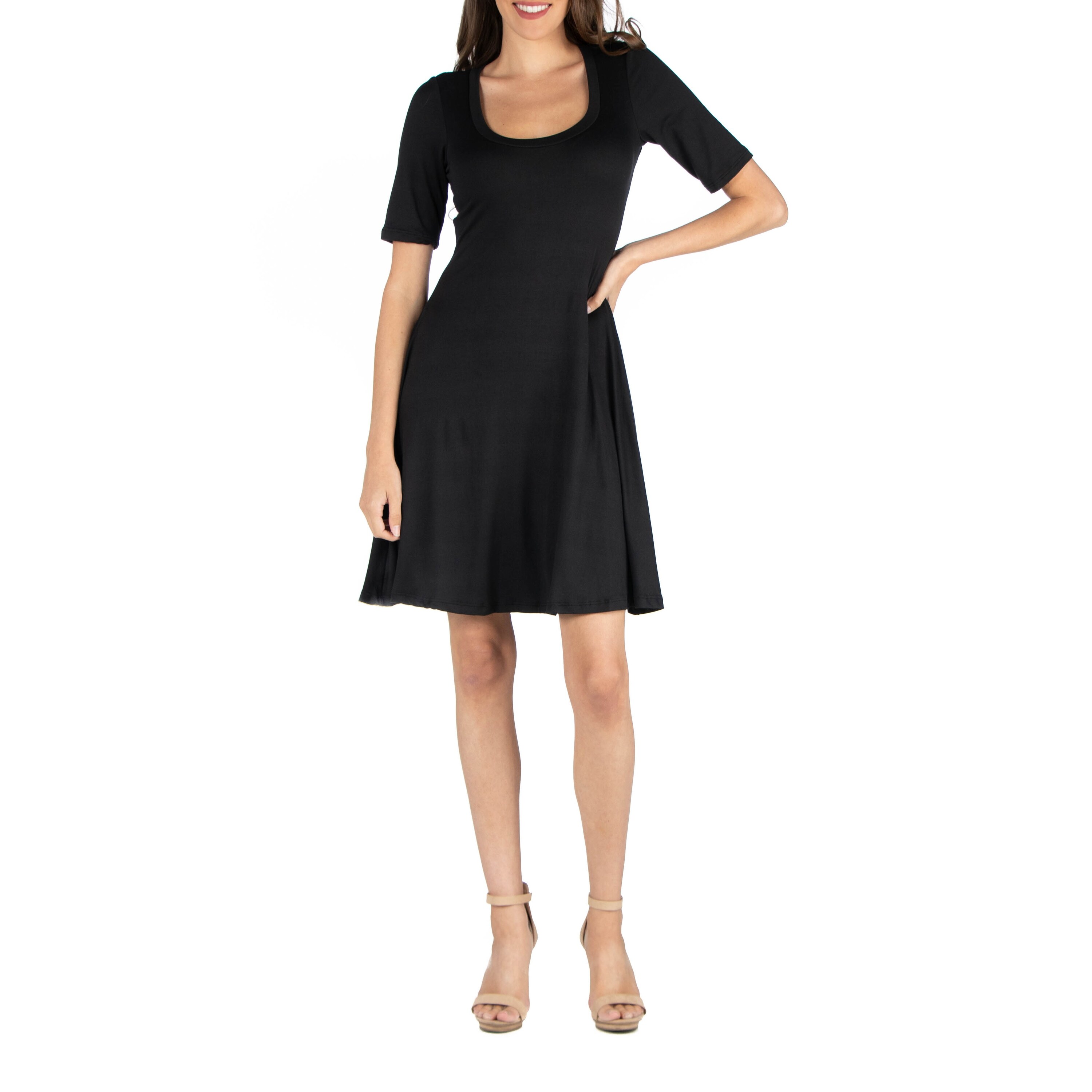 elbow length sleeve dress