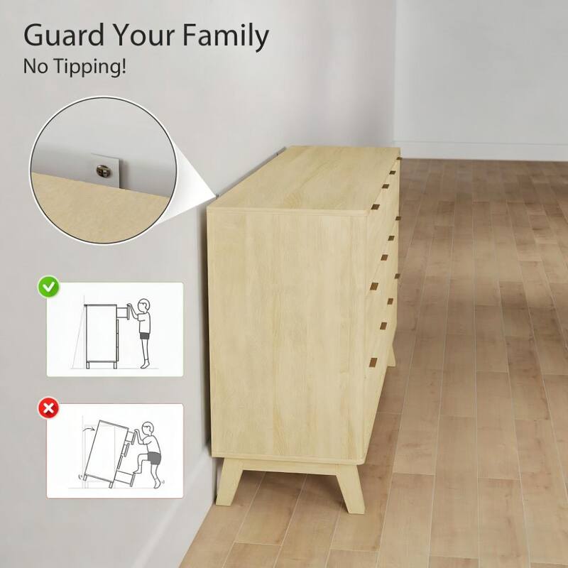 6 Drawer Dresser for Bedroom Fluted Panel Design Modern Storage with Gold Pulls