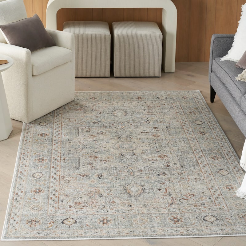 Nourison Oushak Home Indoor Grey Persian Area Rug
