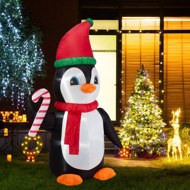 Glitzhome 8 ft Christmas Lighted Inflatable Decor