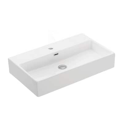 WS Bath Collections Quattro 27-5/8" Rectangular Ceramic Vessel or Wall