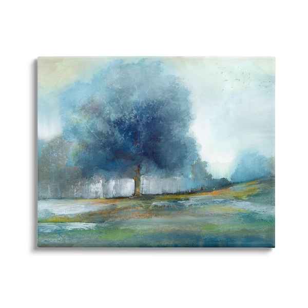 Blue Tree Abstract Stupell Rural Blue Tree Abstract Painting Canvas Wall Art by Nan - On ...