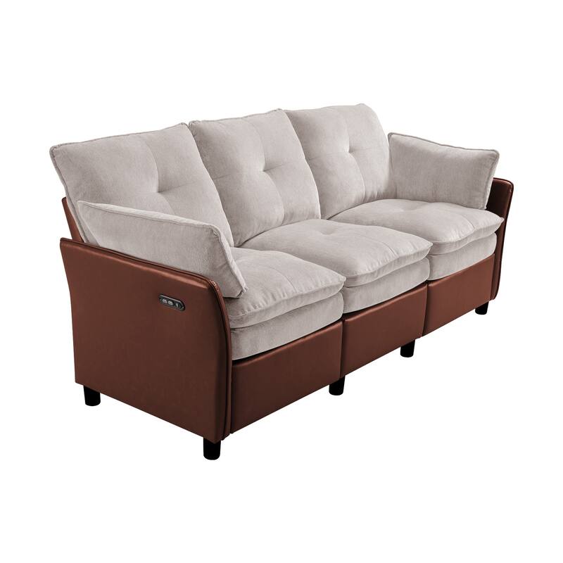 3 Seater Modern Soft Upholstered Power Reclining Sofa for Living Room