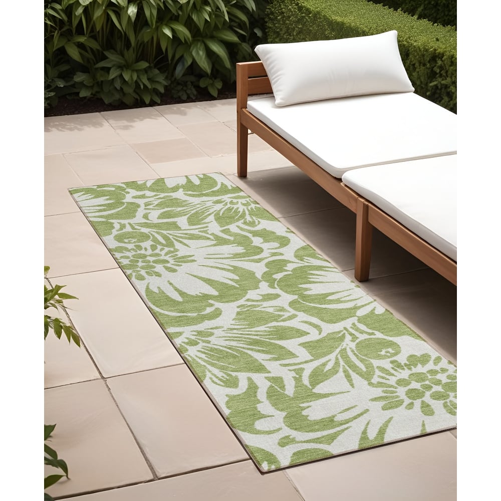Cafi Botanic Elegance Weather Resistant Timeless Fusion Outdoor Rug