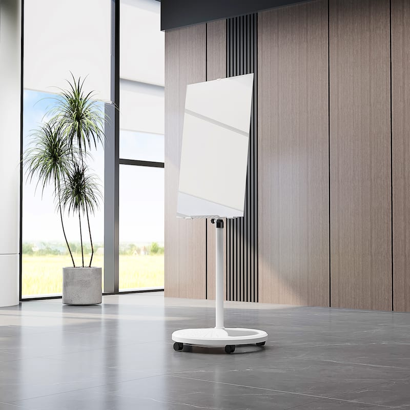 Tempered Glass Whiteboard with Adjustable Height