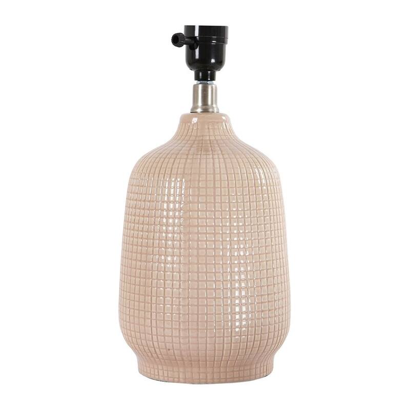 2 Pack Rustic Ceramic Accent Table Lamp with Raffia Shade