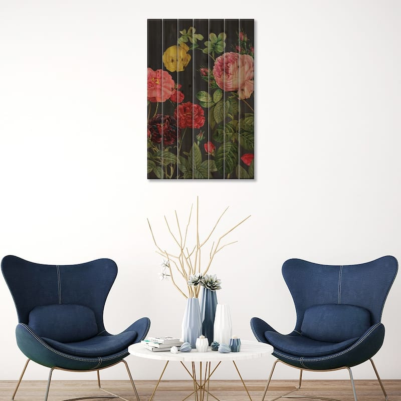 Redoute's Bouquet II Print On Wood by Pierre-Joseph Redouté - Multi-Color