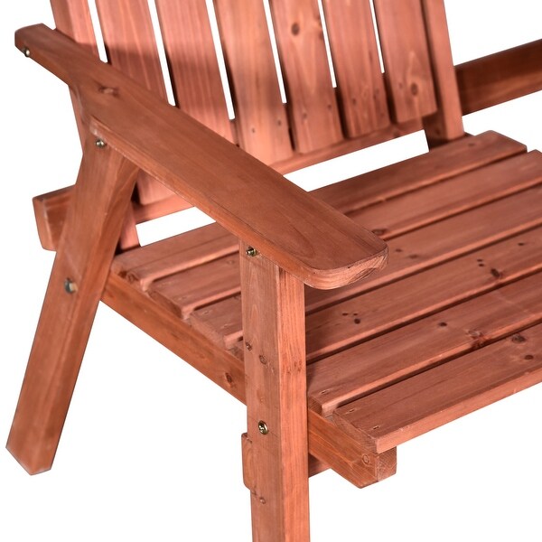 Outsunny Outdoor Patio Wooden Double Chair Garden Bench with