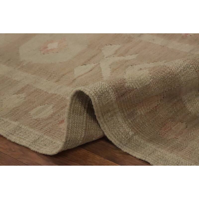 Hand Woven Oriental 100% Wool Carpet Southwestern Tribal Greys & Charcoal Kilim Area Rug - 12' 1'' X 8' 8''