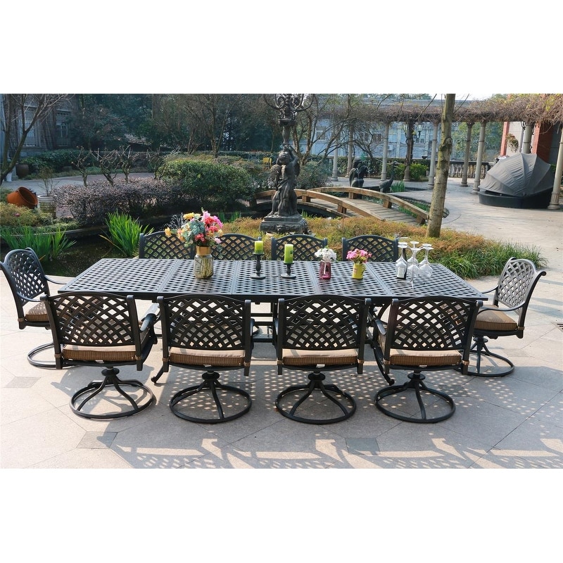 South Ponto 11-piece Aluminum Dining Set with Swivel Chairs by Havenside Home