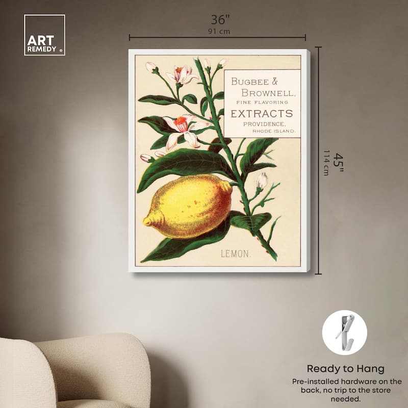 Lemon Canvas by Art Remedy, Gallery Wrapped