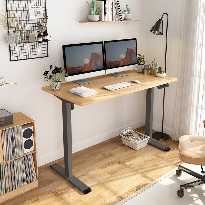 FLEXISPOT 55 x 28 Home Office Standing Desk Electric Height Adjustable Desk with LED Memory Control
