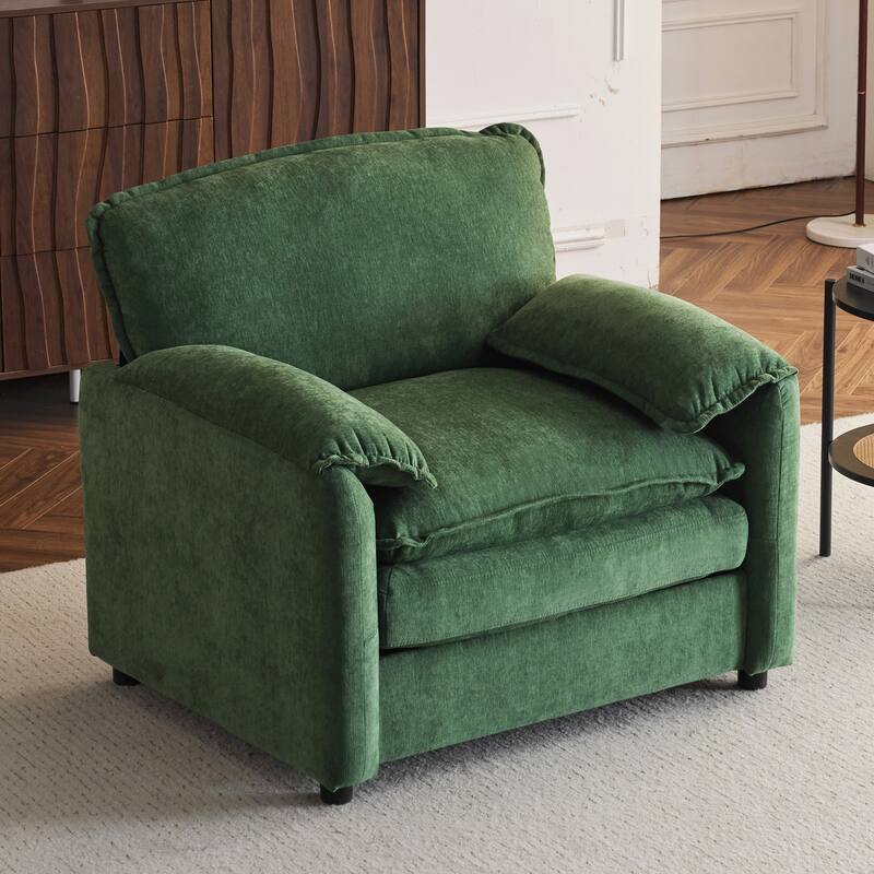Comfortable Plush Armchair for Relaxation and Reading