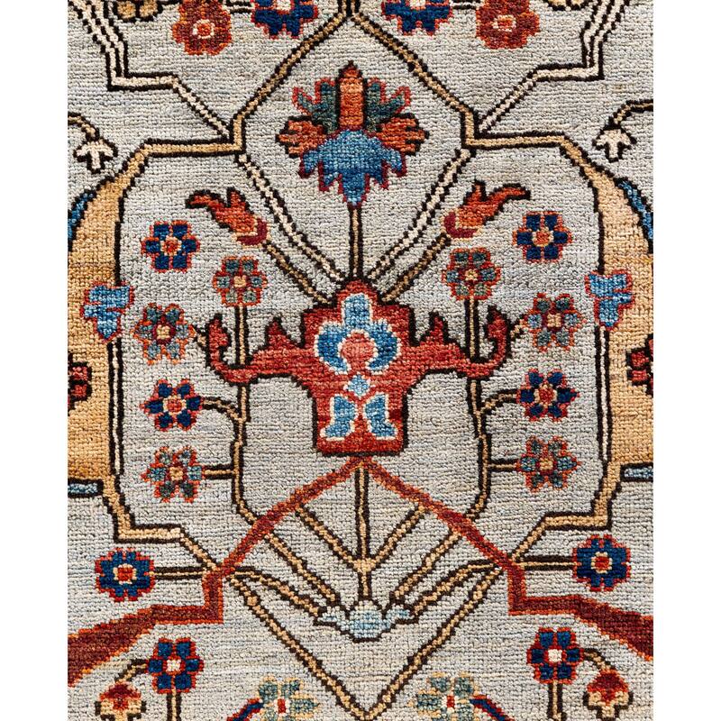 Serapi One-of-a-Kind Hand-Knotted Area Rug - Gray - 9' 0" x 12' 3"