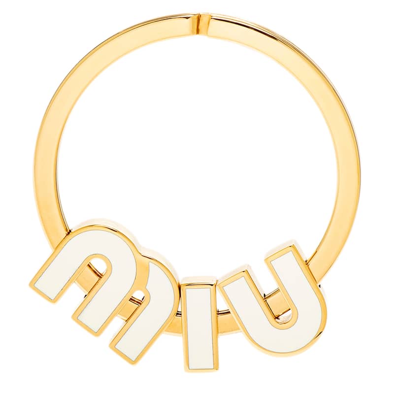 Miu Miu Keyring - White and Gold